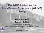 The AIDS Linked to the IntraVenous Experience (ALIVE) Study - Image