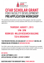 CFAR Scholar Grant for Faculty Development Pre-application Workshop - Image